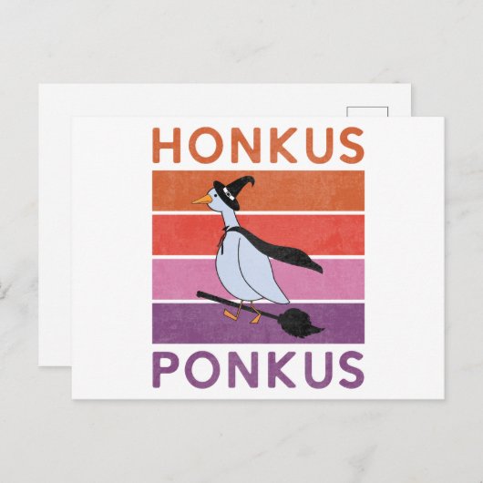 Funny Honkus Ponkus Halloween Goose Witches Honk Briefkaart (Voorkant / Achterkant)