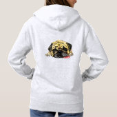 Funny Hoodie met Pug Dog (Achterkant)