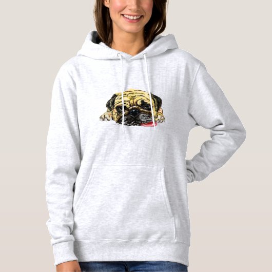 Funny Hoodie met Pug Dog (Voorkant)