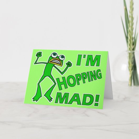 Funny Hopping Mad Frog Pun Kaart (Voorkant)