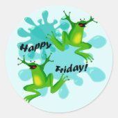 Funny Hoppy Friday Frog Sticker (Voorkant)