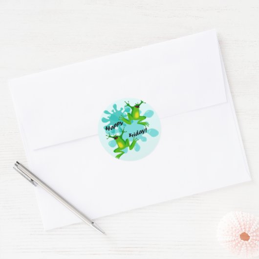 Funny Hoppy Friday Frog Sticker (Envelop)