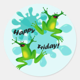 Funny Hoppy Friday Frog Sticker