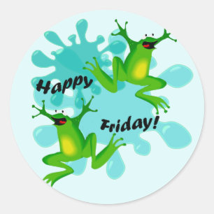 Funny Hoppy Friday Frog Sticker