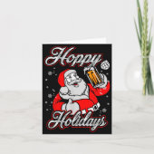 Funny Hoppy Holidays Santa Beer Christmas Drinking Kaart (Voorkant)