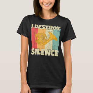 Funny Horn instrument I Destroy Silence voor Frans T-shirt