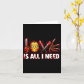 Funny Horror Love Is All I Need Slasher Valentine  Kaart (Gele Bloem)