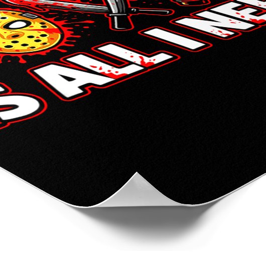 Funny Horror Love Is All I Need Slasher Valentine Poster (Hoek)