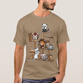 Funny Horror Movie Kitten Playing On Catree funny T-shirt