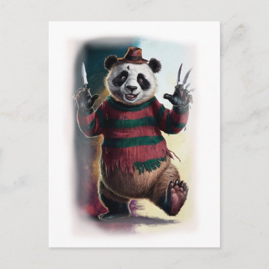 Funny Horror Parody Movie Character on a White Feestdagenkaart (Voorkant)