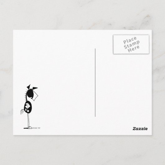 Funny Horse and Cow Card Briefkaart (Achterkant)