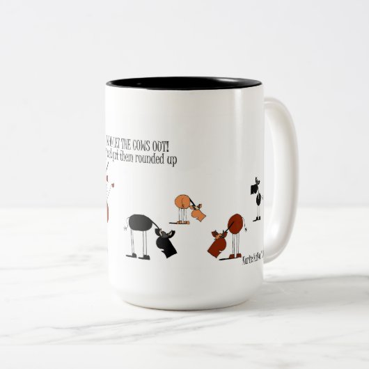 Funny Horse and Cow Cartoon Mok (Voorkant rechts)