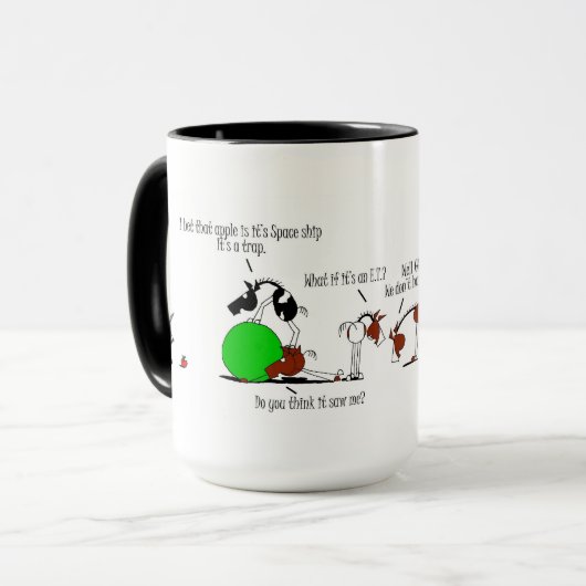 Funny Horse and Donkey Cartoon Mok (Voorkant links)