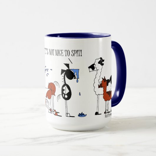 Funny Horse and Llama Cartoon Mok (Voorkant rechts)