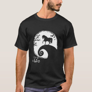 Funny Horse and Moon Halloween Costume T-shirt