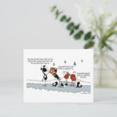Funny Horse and Penguin Winter Cartoon Briefkaart (Staand voorkant)