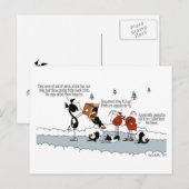Funny Horse and Penguin Winter Cartoon Briefkaart (Voorkant / Achterkant)