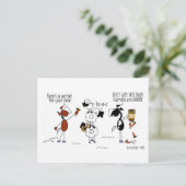 Funny Horse and Sheep Snowman Cartoon Briefkaart (Staand voorkant)
