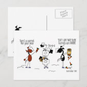 Funny Horse and Sheep Snowman Cartoon Briefkaart (Voorkant / Achterkant)
