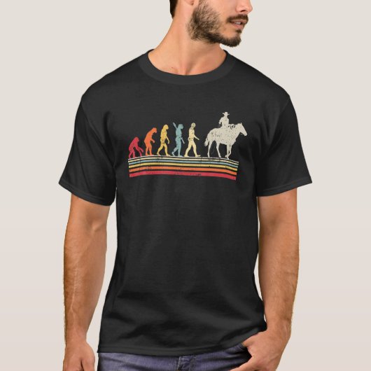 Funny Horse Back Riding Evolution van Man  R T-shirt (Voorkant)