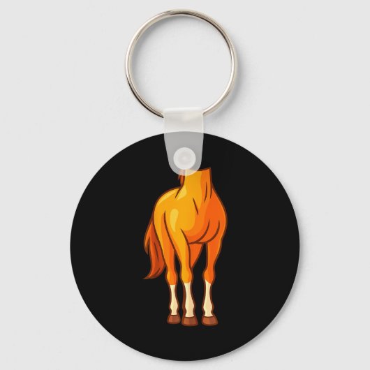 Funny Horse Body Costume Optical Illusion Gift Men Sleutelhanger (Voorkant)