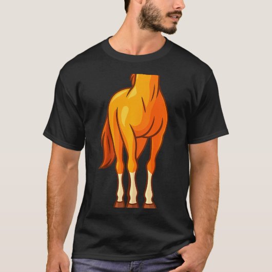 Funny Horse Body Costume Optical Illusion Gift Men T-shirt (Voorkant)