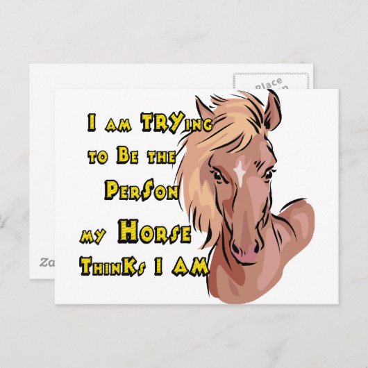 Funny Horse Briefkaart (Voorkant / Achterkant)