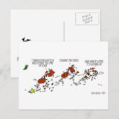 Funny Horse & Butterfly Christmas Cartoon Briefkaa Feestdagenkaart (Voorkant / Achterkant)