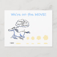 Funny Horse Cartoon Adreswijziging Briefkaart