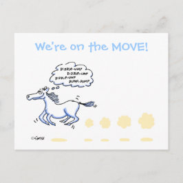 Funny Horse Cartoon Adreswijziging Briefkaart