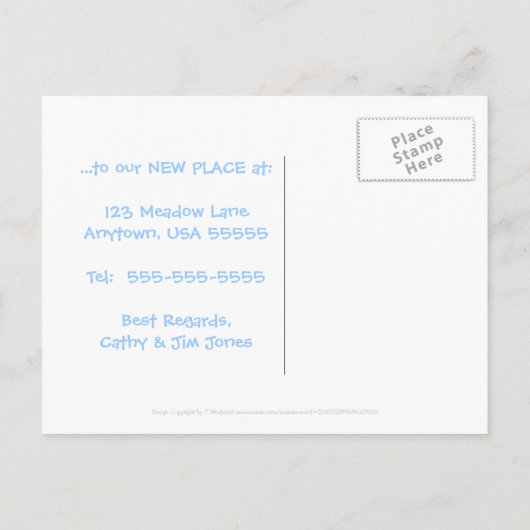 Funny Horse Cartoon Adreswijziging Briefkaart (Achterkant)