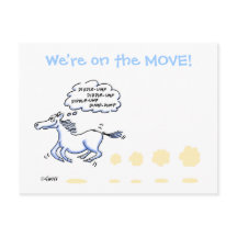 Funny Horse Cartoon Adreswijziging Briefkaart