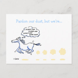 Funny Horse Cartoon Business Bewegende Aankondigin Aankondigingskaart