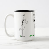 Funny Horse Cartoon Tweekleurige Koffiemok (Links)