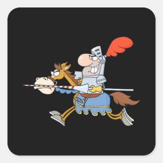 Funny horse cartoons vierkante sticker