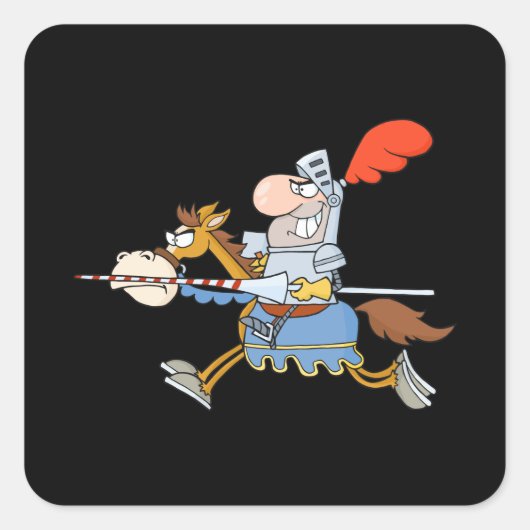 Funny horse cartoons vierkante sticker (Voorkant)