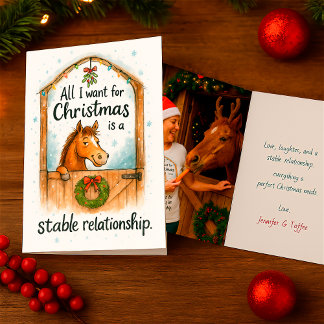 Funny Horse Christmas Equestrians & Animal Lovers Kaart