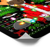 Funny Horse Christmas Lights Santa Costume Ugly Xm Poster (Hoek)