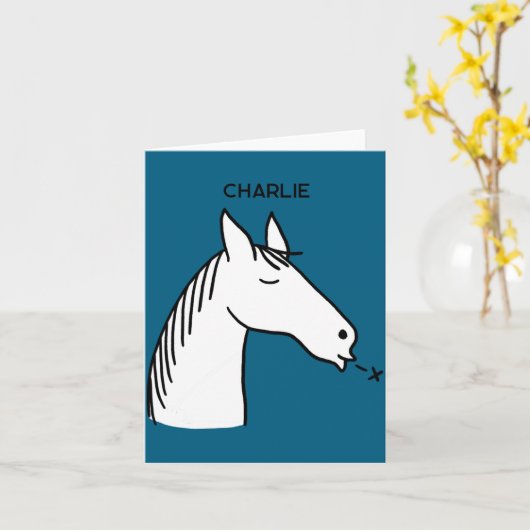 Funny Horse D  Kaart (Gele Bloem)