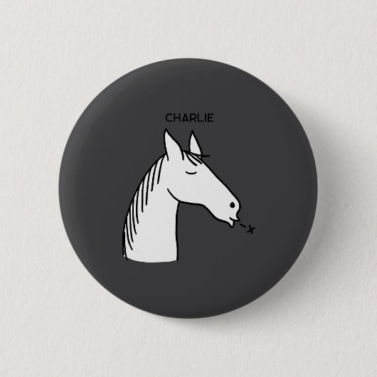 Funny Horse D  Ronde Button 5,7 Cm (Voorkant)