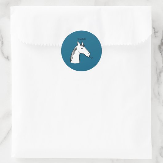 Funny Horse D  Ronde Sticker (Tas)