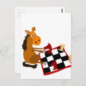 Funny Horse die schaakkunst speelt Briefkaart (Voorkant / Achterkant)