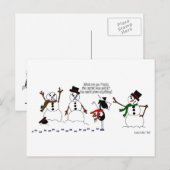 Funny Horse en Snowman Cartoon Briefkaart (Voorkant / Achterkant)