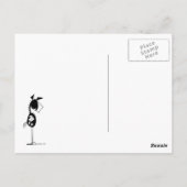 Funny Horse en Snowman Cartoon Briefkaart (Achterkant)