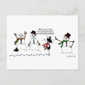 Funny Horse en Snowman Cartoon Briefkaart (Voorkant)