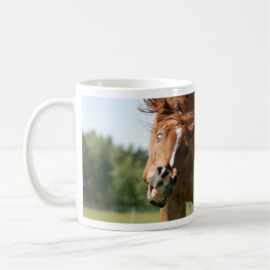 Funny Horse Face met gekrulde lips, Crazy Eye Koffiemok