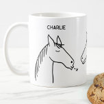 Funny Horse gepersonaliseerd Koffiemok<br><div class="desc">Een grappig paardenontwerp voor hen die van dieren houden,  paarden en rijden. Verander de naam om te personaliseren.</div>