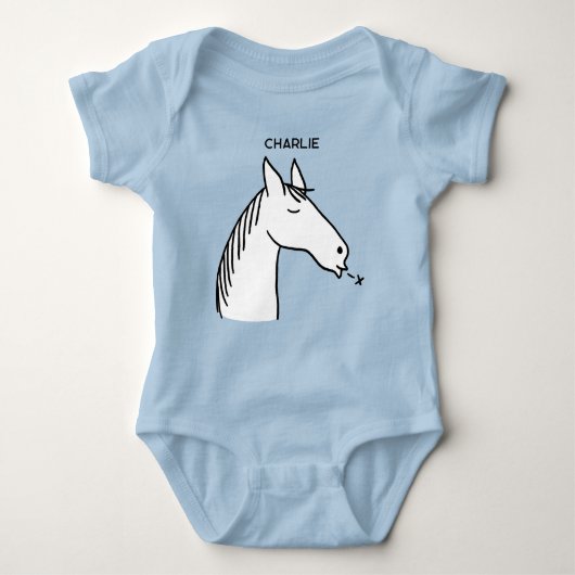 Funny Horse gepersonaliseerd Romper (Voorkant)