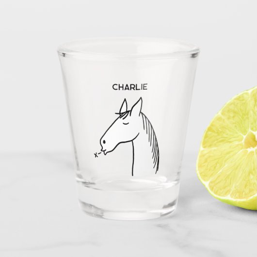 Funny Horse gepersonaliseerd Shot Glas (Voorkant)