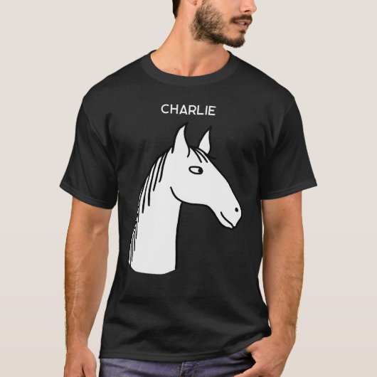 Funny Horse gepersonaliseerd T-shirt (Voorkant)
